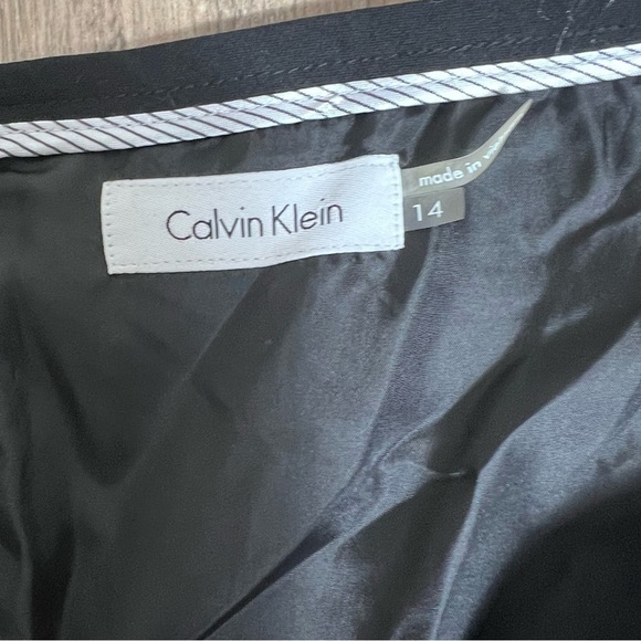 Calvin Klein Skirt Swing Size 14 Lined Business Fit Flare Black Plus Suit - Picture 7 of 13